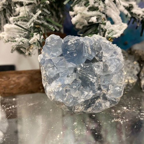Natural Raw Celestine Drusy without Heat Treatment