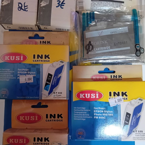 Epson printer ink cartridges T050 to T324 like new, original & compatible, pack of 10