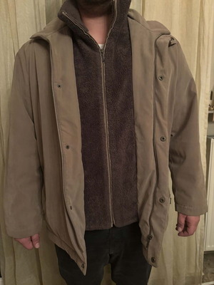 Men's jacket used, beige, sizes XXL-3XL