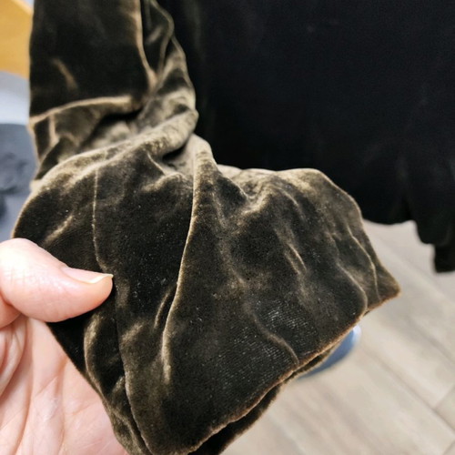 Velvet jacket Zara used, brown-khaki, medium size M