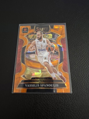 Vassilis Spanoulis 2025-26 Panini Select EuroLeague Orange Prizm Parallel