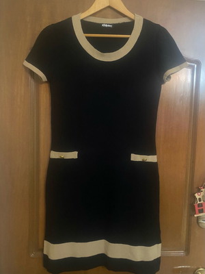 Black thin knitted dress like new, size M