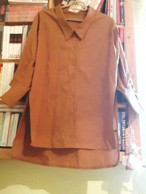 Oversized women's shirt tunic in caramel, like new, size XL