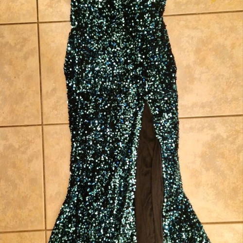 Prom dress with sequins like new, turquoise, size S