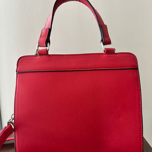 Stradivarius Red Handbag New with Silver Details