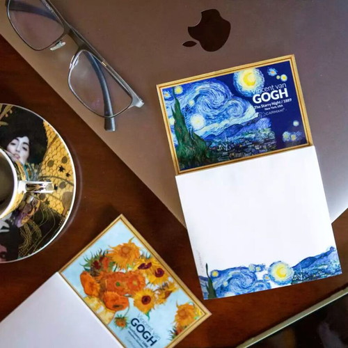 Magnetic notepad with Van Gogh Starry Night artwork new