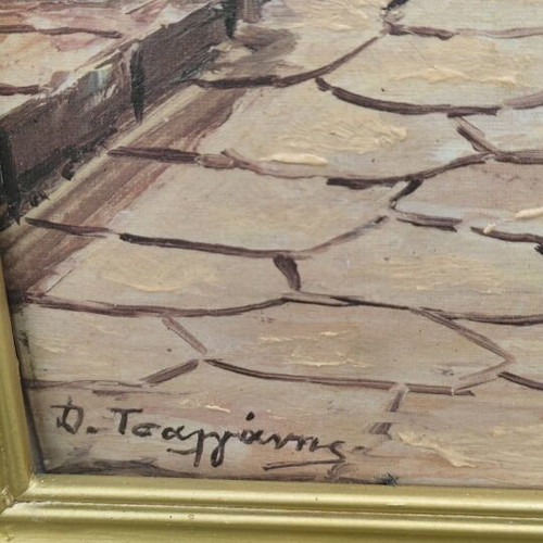 Oil painting Dimitris Tsalganis used, 42x33 cm
