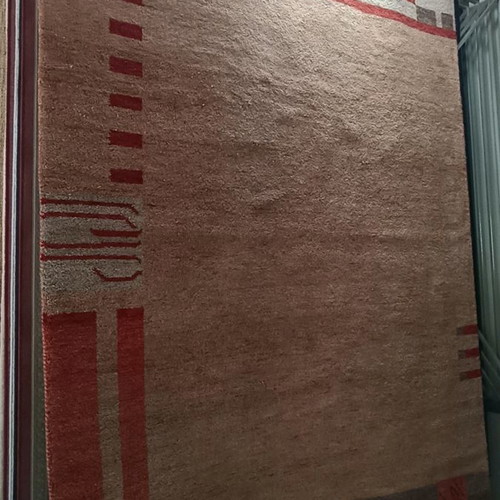 Handmade wool rug 2.00x3.00 new, India with terracotta and brown details