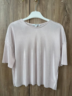 Satin baby pink blouse like new, size S