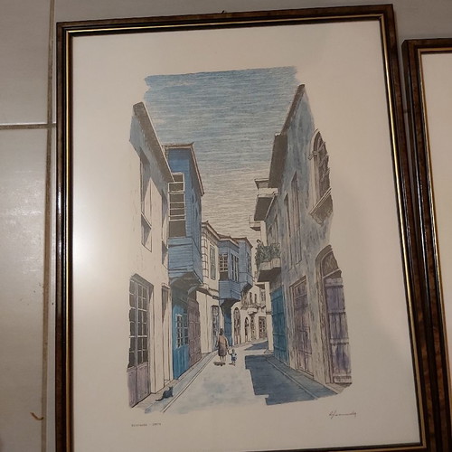 Set of paintings depicting landscapes of Crete, Paros, and Rhodes 35×46