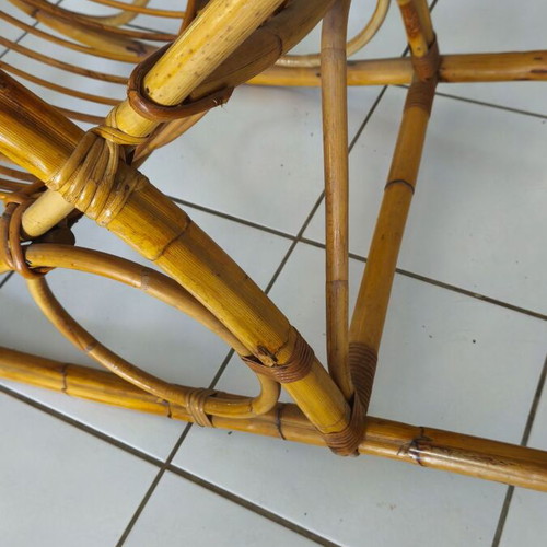 Handmade bamboo rocking chair, 40 years old