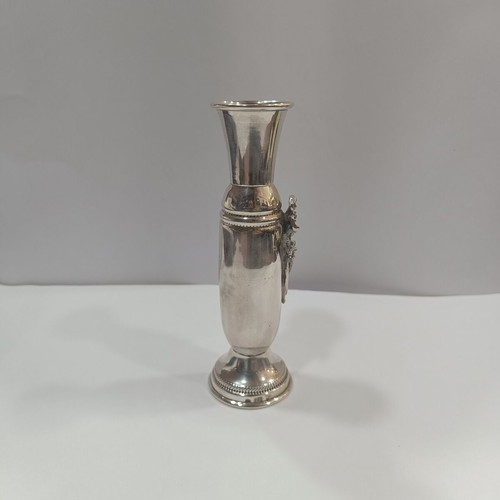 Vintage Solifleur 925 Silver Bud Vase with Floral Relief