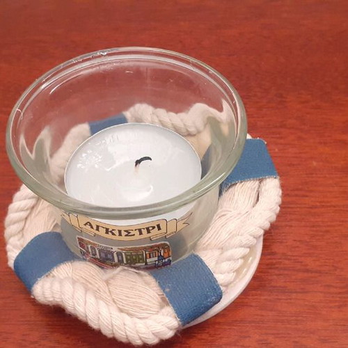 Nautical Lifebuoy Candle Agkistri like new