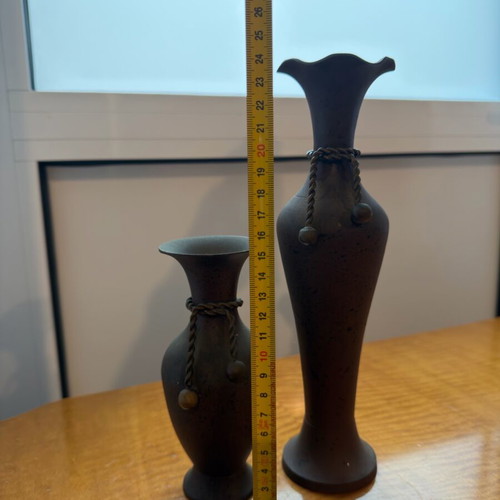 Set of 2 decorative vases used, minimal ethnic style