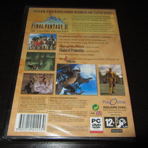 Final Fantasy XI Online The Vana'diel Collection PC DVD new sealed