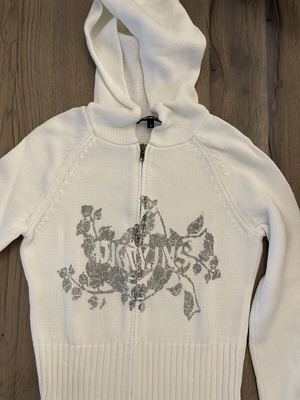 DKNY knitwear hoodie like new, white, sizes S and M