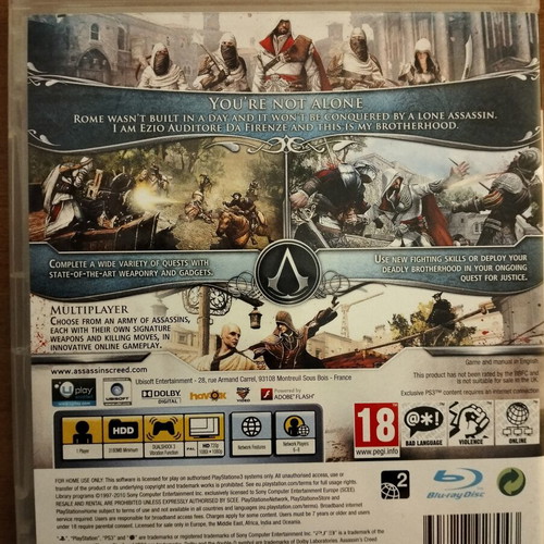 Assassin's Creed Revelations and Brotherhood PS3 games like new