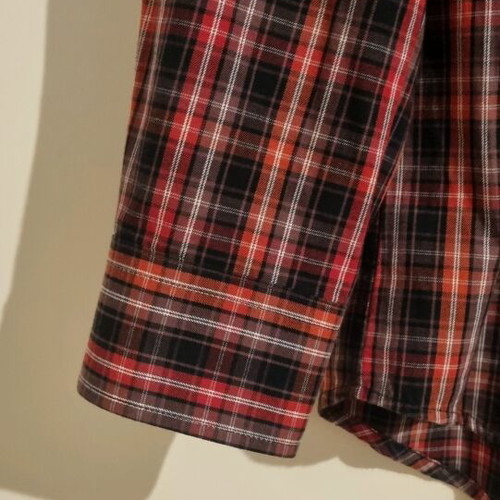 Canda men's shirt with long sleeves, red and black stripes, size Small, like new