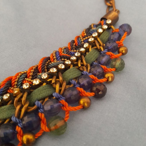 Multicolor necklaces used, set of 3 pieces