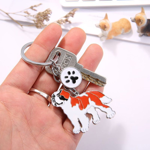 Saint Bernard dog keychain new
