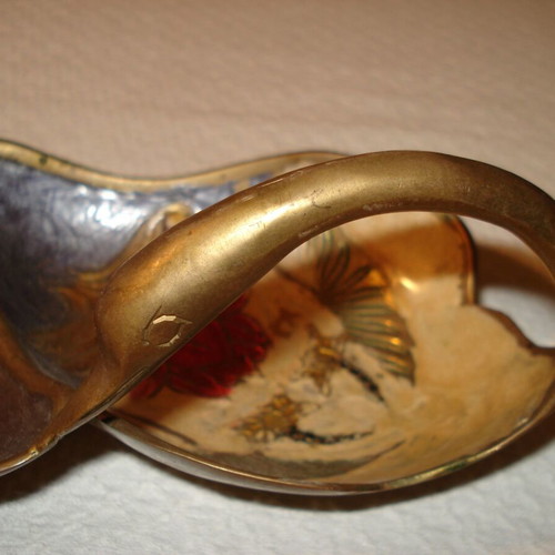 Bronze enamelled fontaniera used