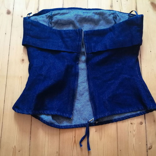 Zara denim corset bustier top size M