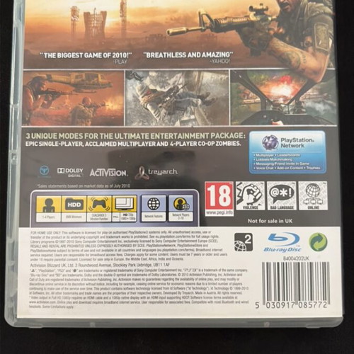Call of Duty Black Ops PS3 game like new