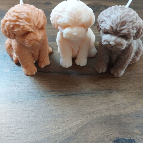 Aromatic candle puppies new, handmade chocolate caramel scent