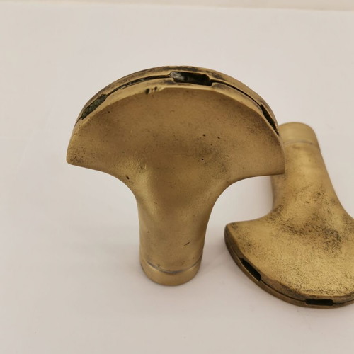 Niagara brass ends for floor toilet bowl used, set of 2, 1960s