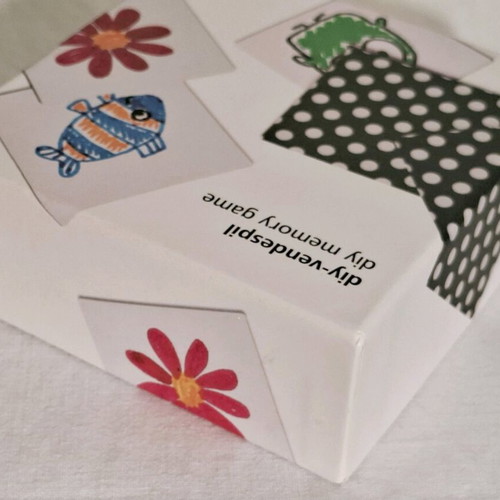 Memory game with cards used "paint it yourself"