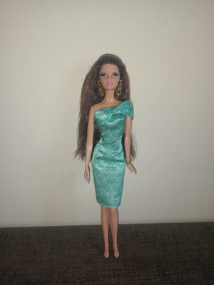 Barbie Red Carpet green dress used, Black Label collector doll 2013