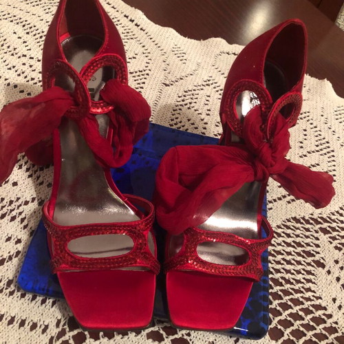 J Lo sandals new red, size 37