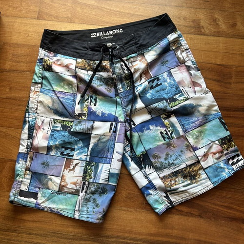 Billabong boys' swim shorts used, size 16, multicolor