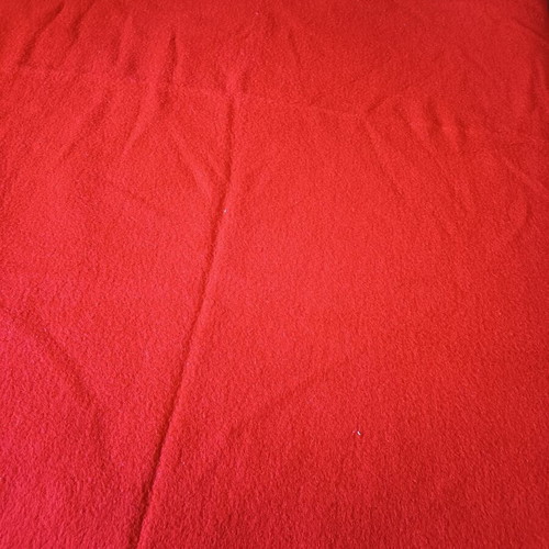 Wool Blanket like new, red with fringes 180x210 cm