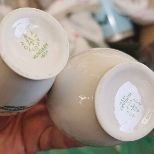 Set of two mini Hollohaza vases used