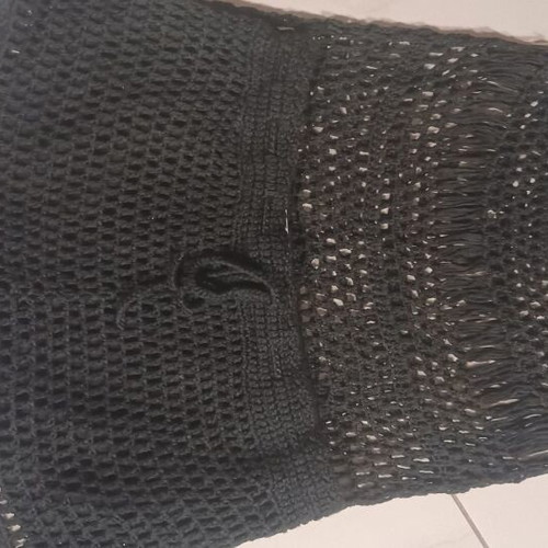 Beachwear set shorts and top black crochet used, size M