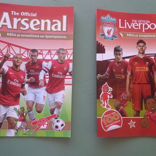 Football sticker books used, pack of 2