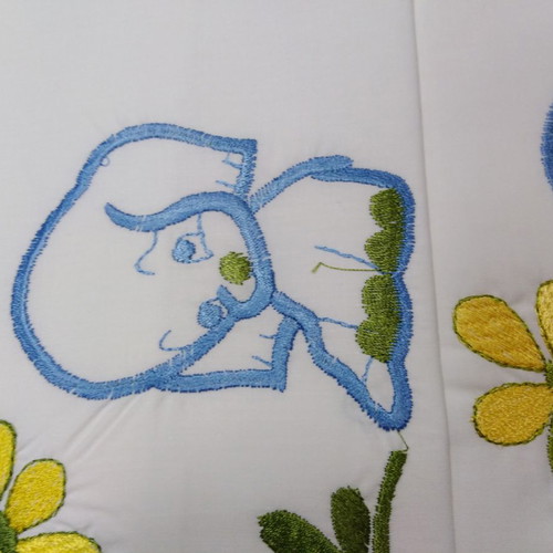 Baby crib sheet set 100% cotton with embroidery and check trim new