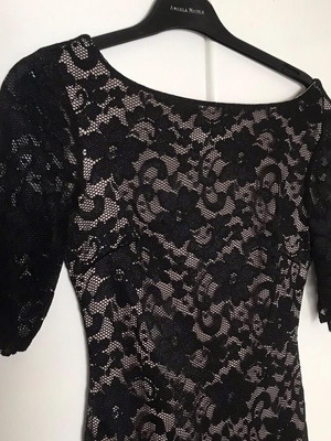 Black fitted dress with lace new, fully lined