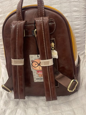 Cream Bear backpack, brown and yellow