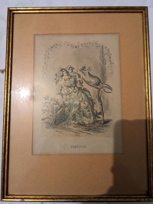 Set of 4 flower engravings like new