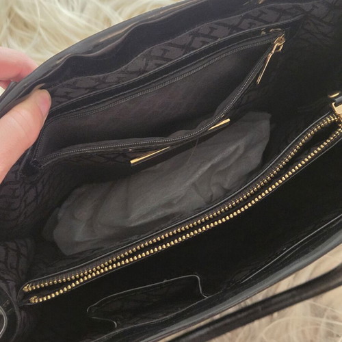 Gianfranco Ferre Black Patent Leather Shoulder Tote Bag used
