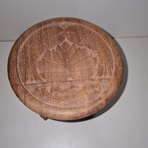 Wooden carved tables set of 2 used with folding legs