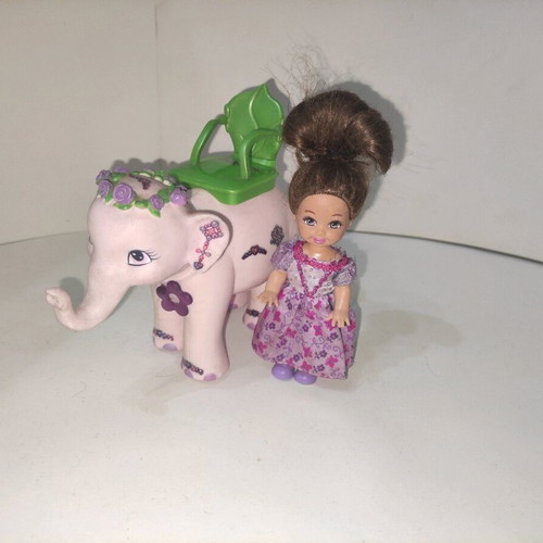 Barbie Island Princess Kelly doll&Tika purple elephant 2007 like new