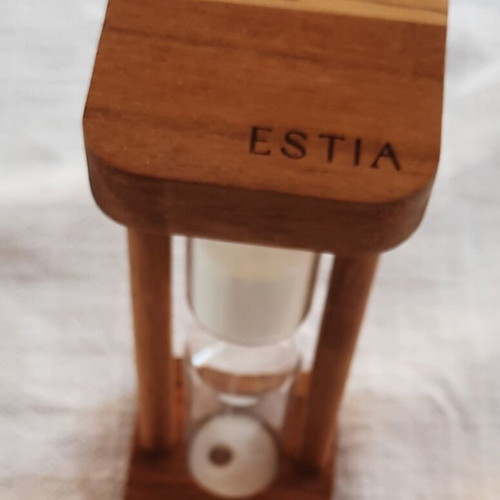 Wooden decorative hourglass Estia, new condition
