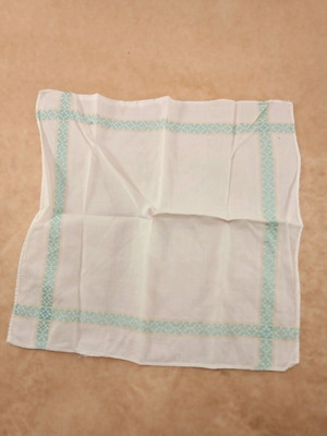 Cotton vintage petou scarf like new with blue decorative design