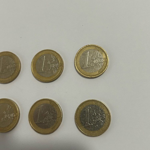 Collectible 1 Euro Coins used, pack of 6