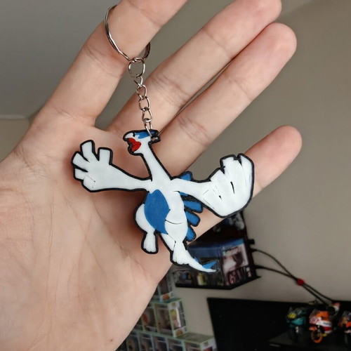 Pokemon Lugia 3D printed keychain made to order