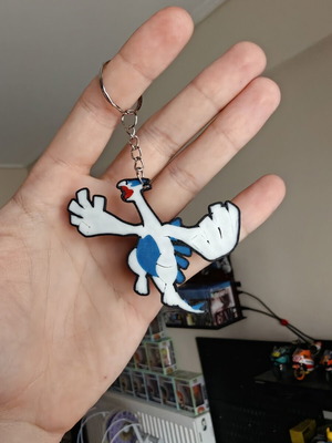 Pokemon Lugia 3D printed keychain made to order