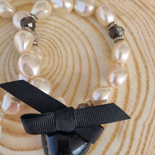Set of 2 pearl bracelets new, white